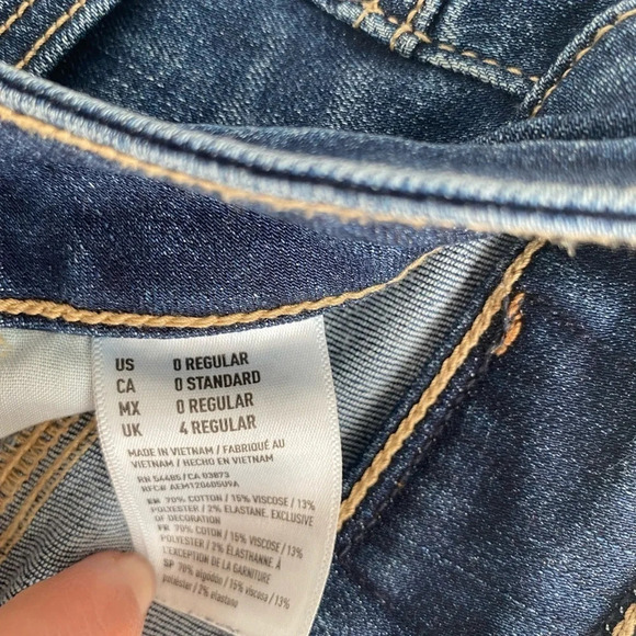 AMERICAN Eagle Super  High-Rise Jegging Dark Wash Size 0 - Picture 7 of 10